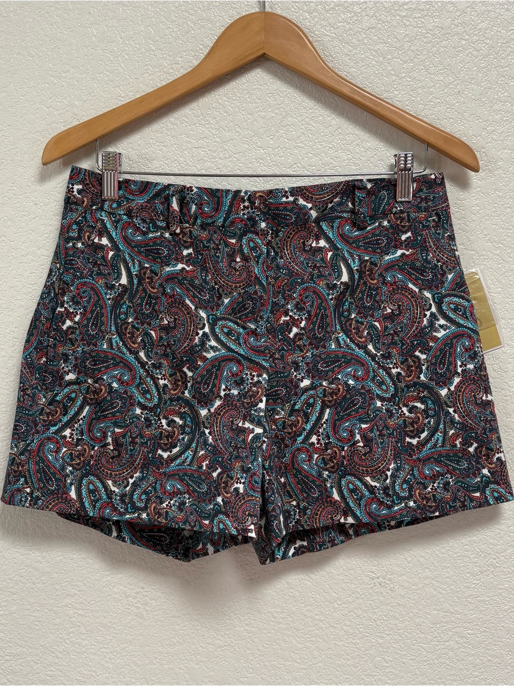 Michael Kors Paisley Print Bermuda Shorts in Teal & Burgundy